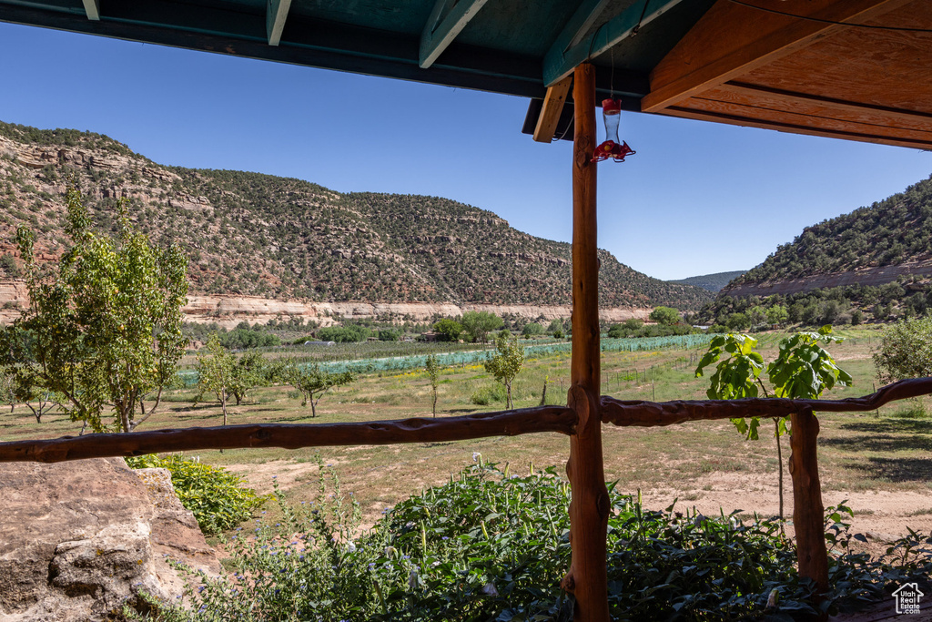 Mountain view featuring a rural view