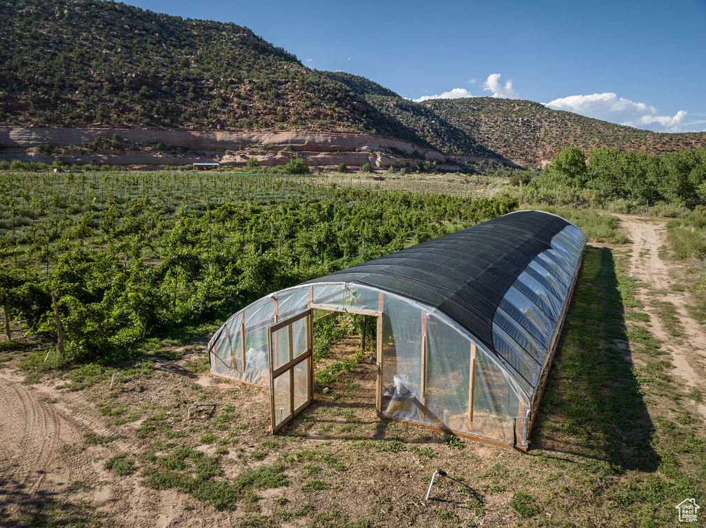 View of mountain feature with a rural view