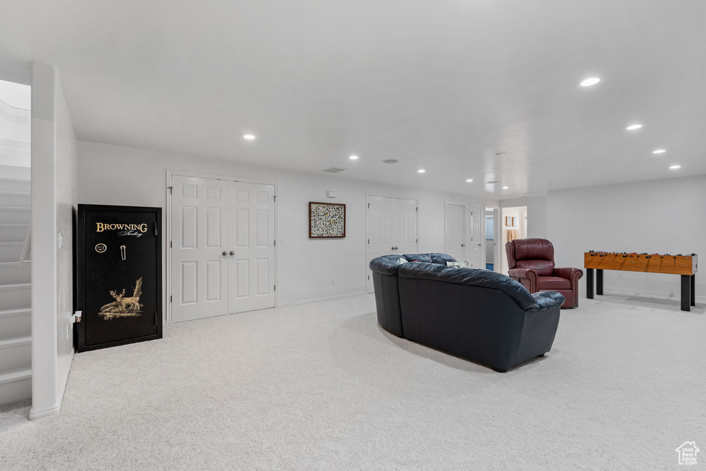 View of carpeted living room