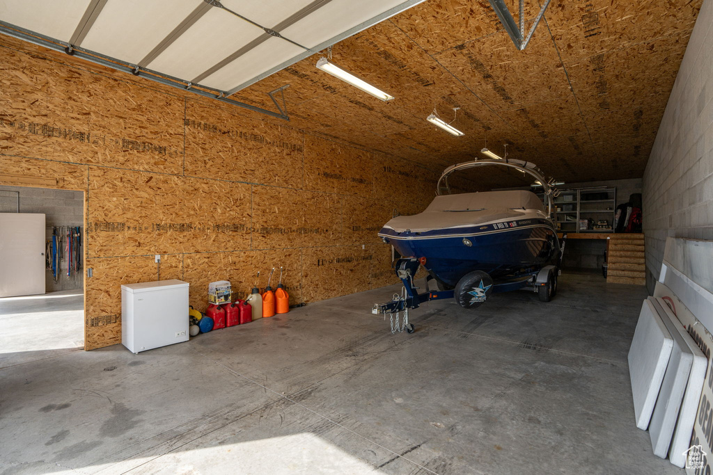 Garage with fridge