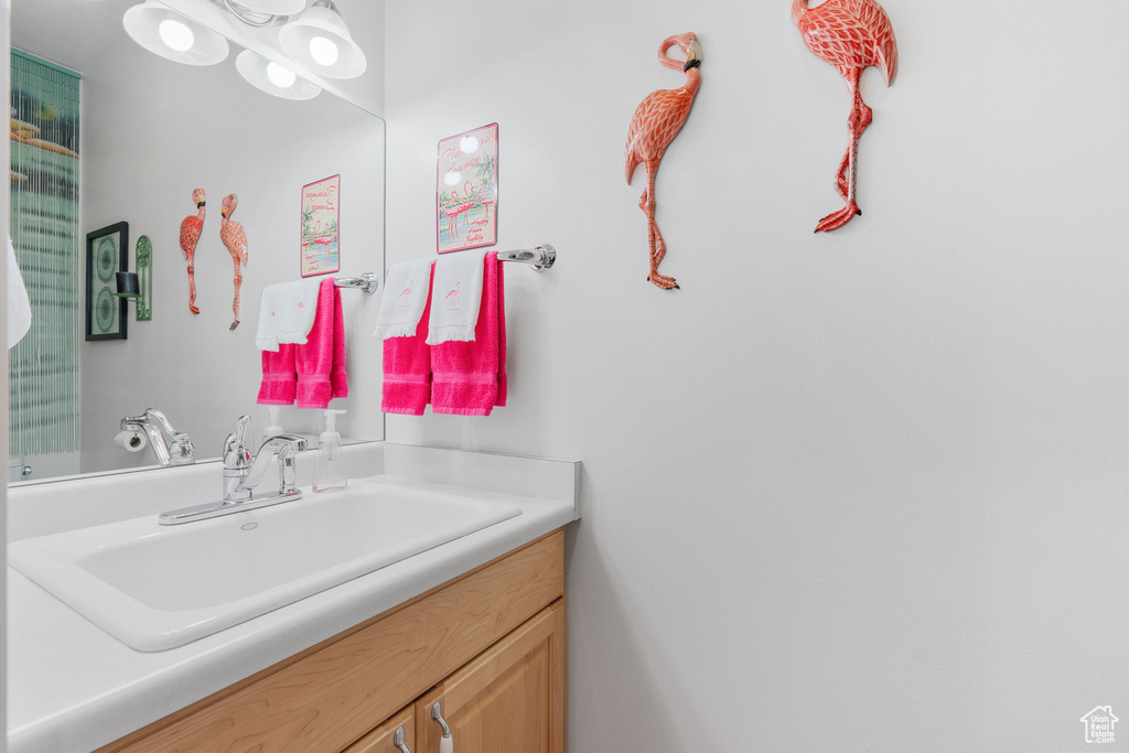 Bathroom featuring vanity