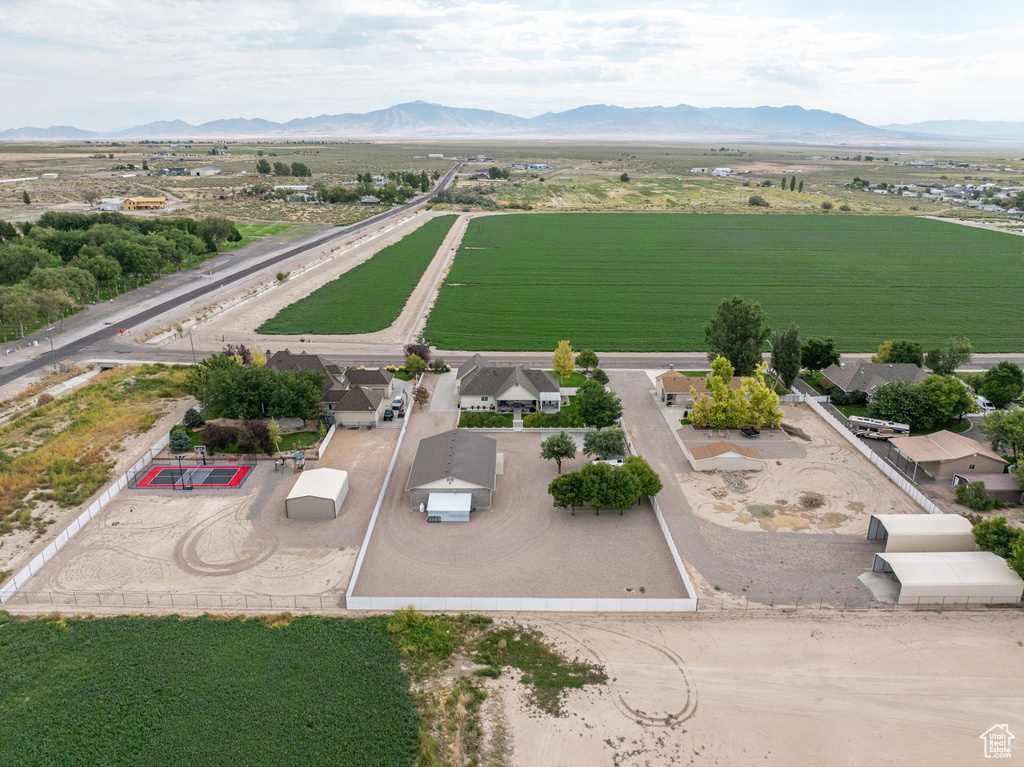 Drone / aerial view with a rural view and a mountain view