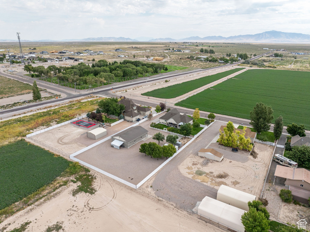 Bird's eye view with a mountain view and a rural view