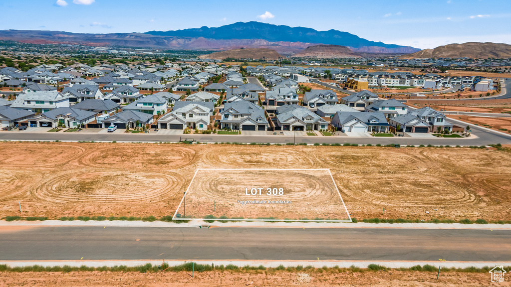 Bird's eye view featuring a mountain view