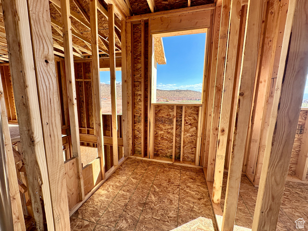 Miscellaneous room featuring a mountain view