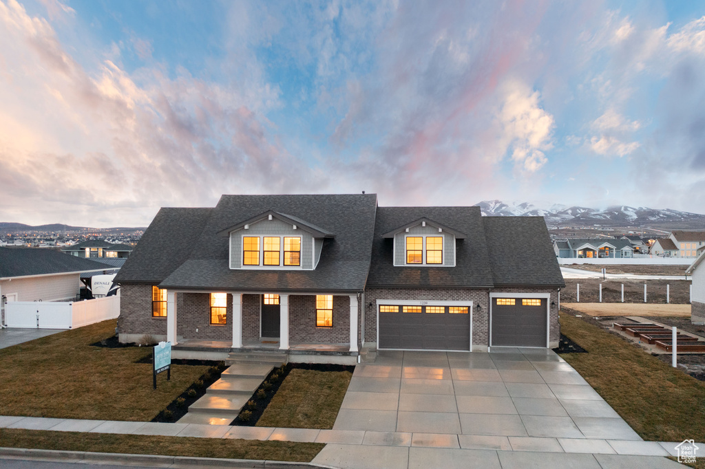 View of front of house with a garage