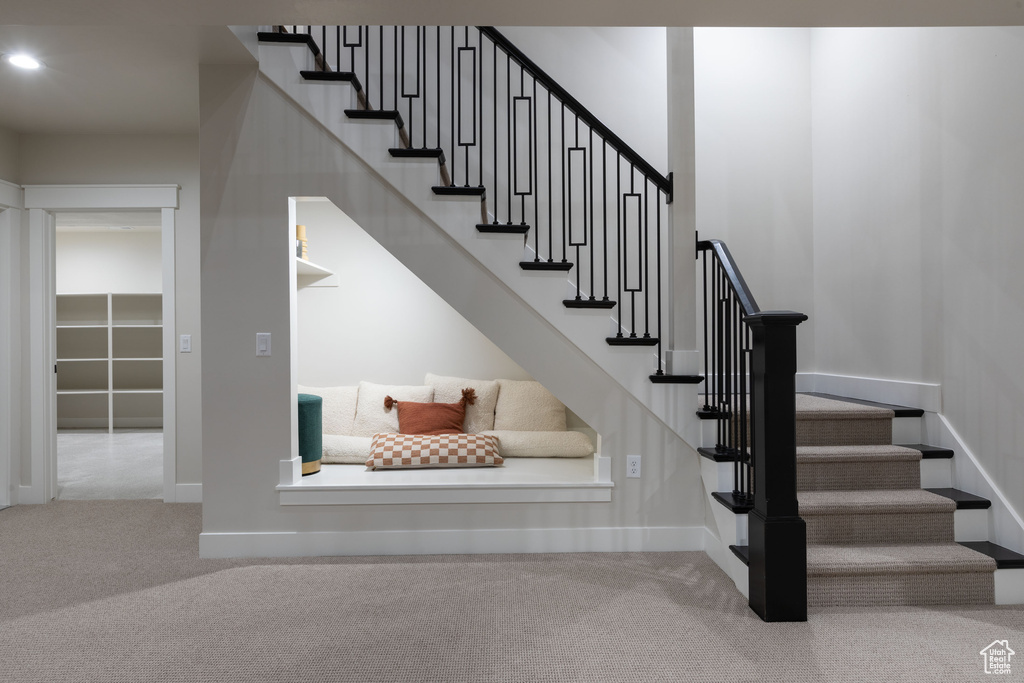 Stairway with carpet flooring