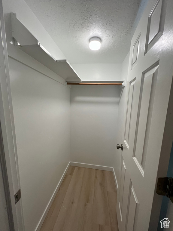 Walk in closet featuring light hardwood / wood-style flooring