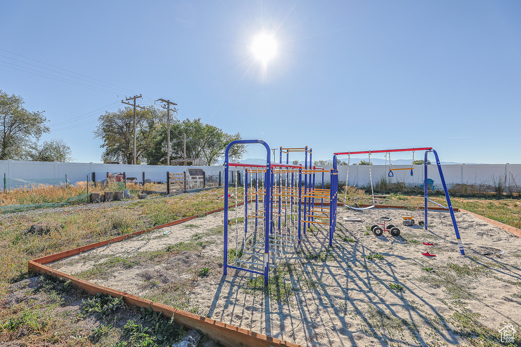 Exterior space featuring a playground