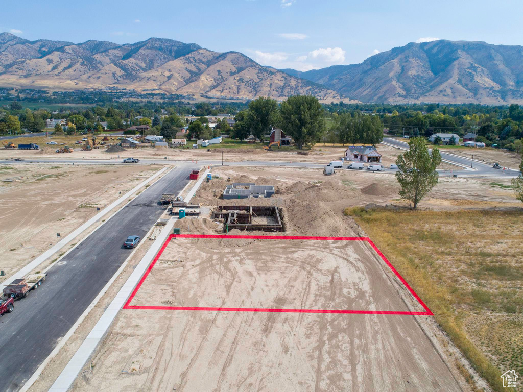 Bird's eye view featuring a mountain view