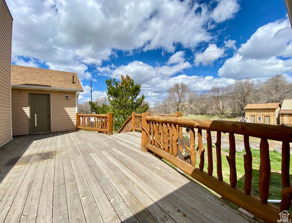 View of wooden deck