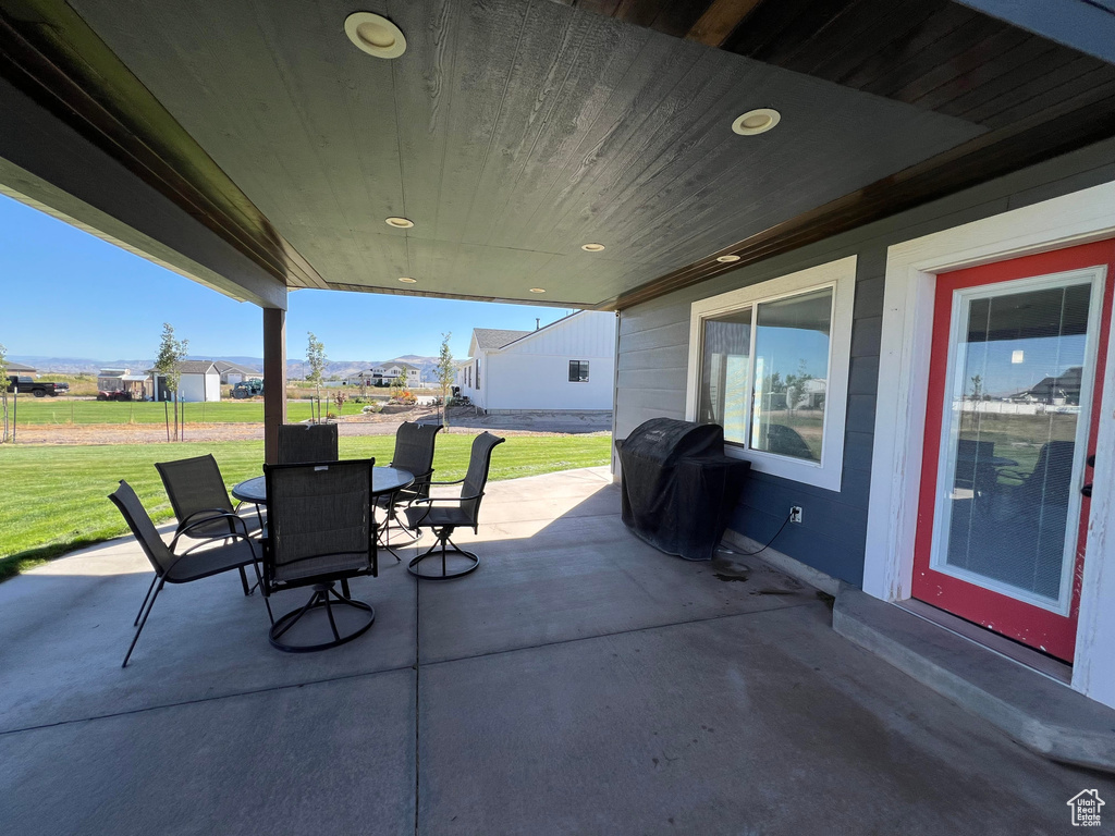 View of patio / terrace featuring a grill