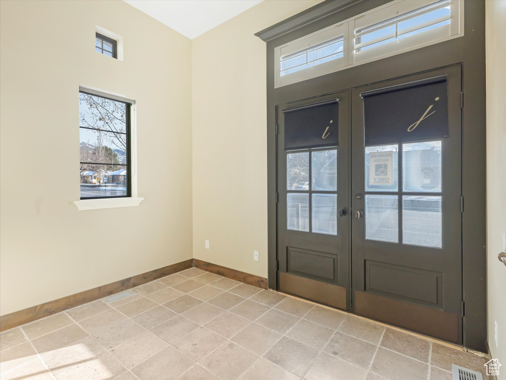 Entryway with french doors