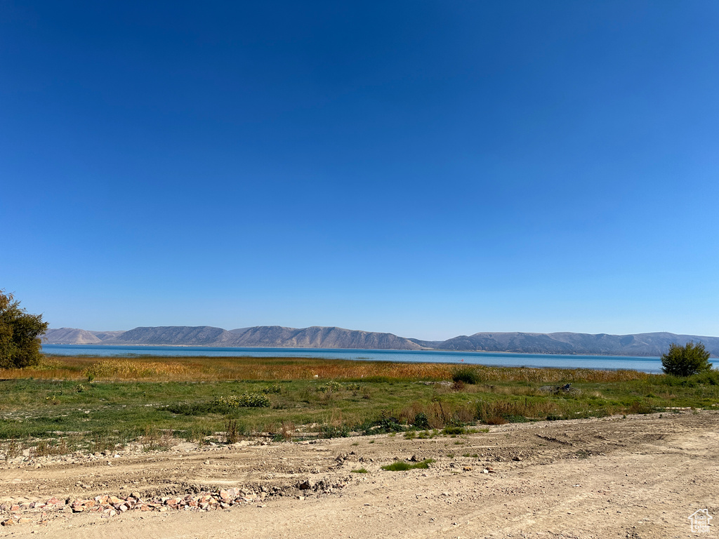 View of mountain feature with a water view