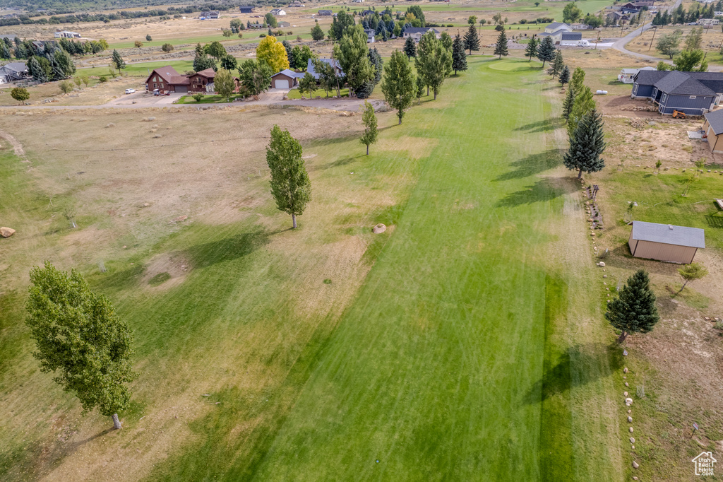 Birds eye view of property featuring a rural view
