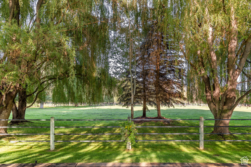 View of community featuring a lawn