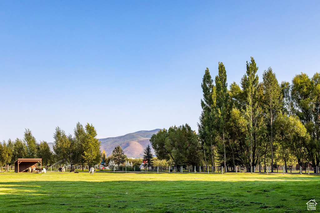 Exterior space featuring a rural view and a mountain view