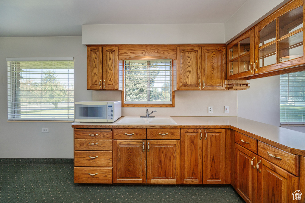 Kitchen featuring a wealth of natural light and sink