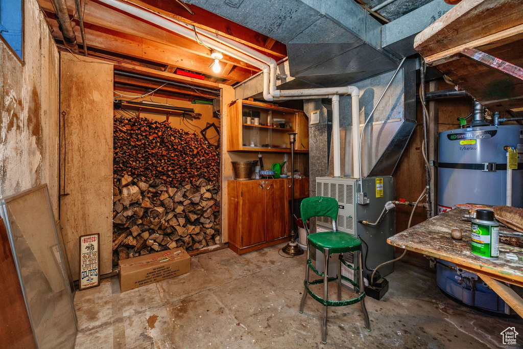 Basement with gas water heater