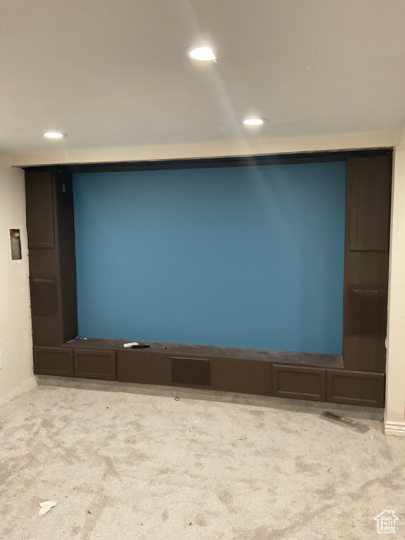 View of carpeted cinema room