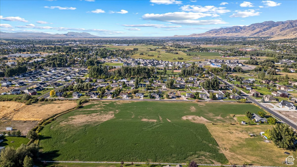 Drone / aerial view with a mountain view