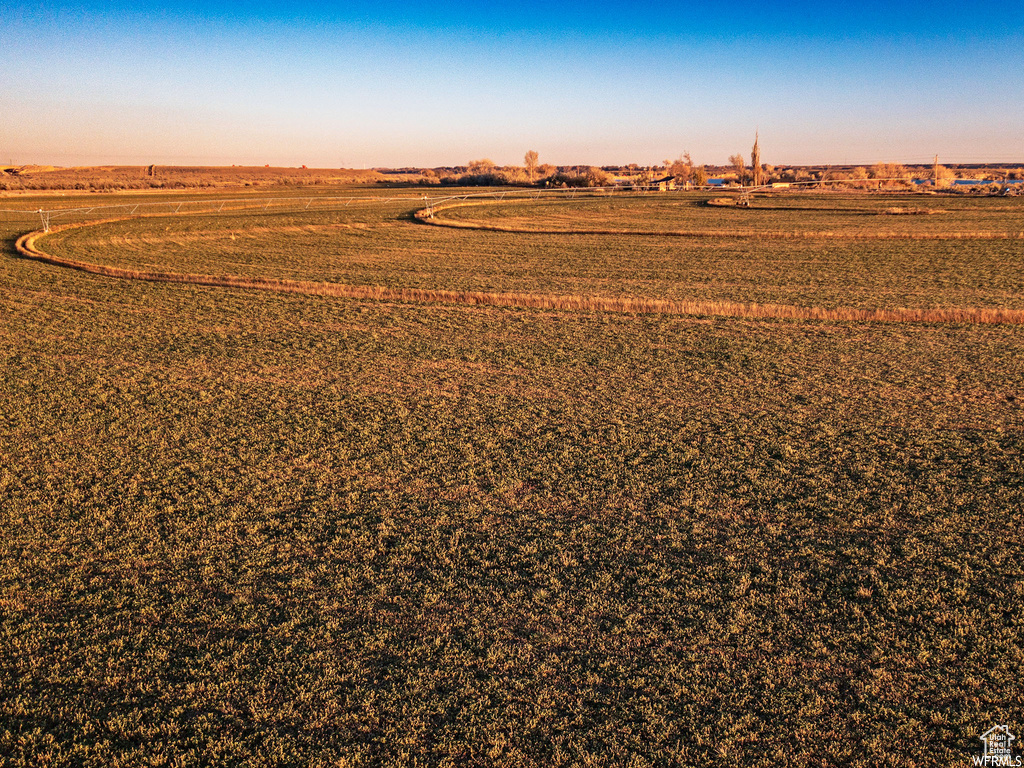 Aerial view at dusk with a rural view