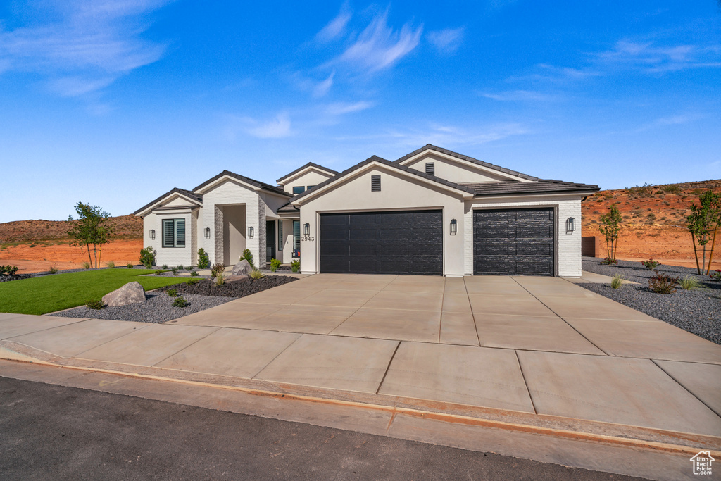 View of front of home with a garage