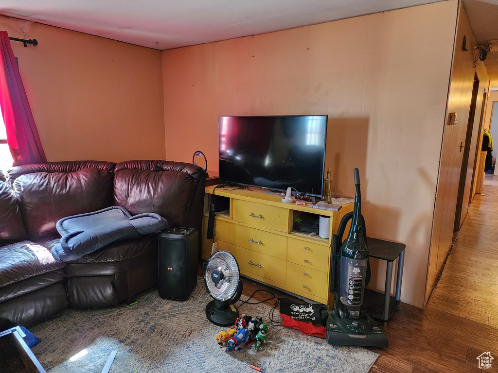 Living room featuring hardwood / wood-style floors