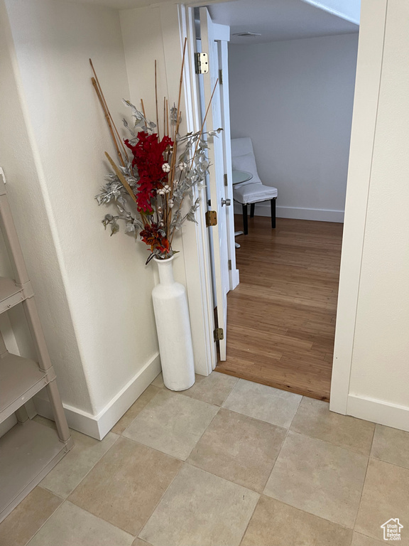 Interior space with light wood-type flooring