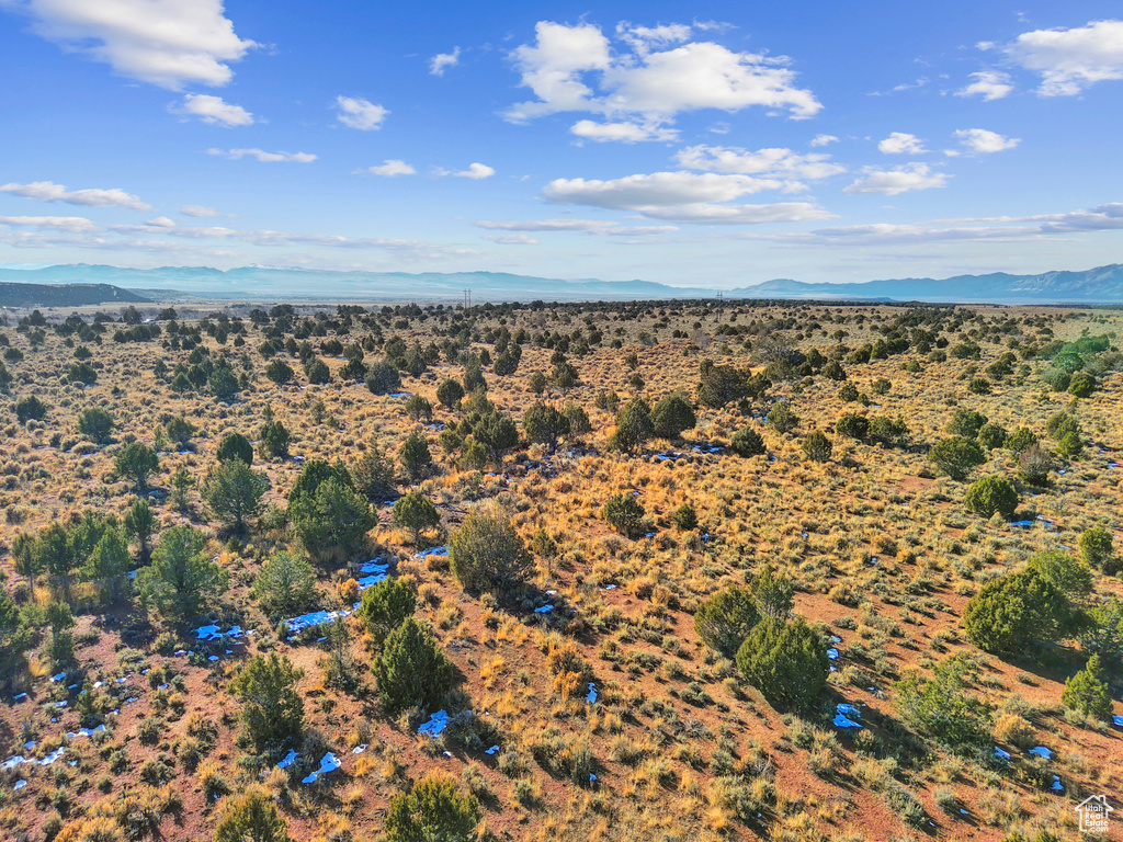 Birds eye view of property with a mountain view