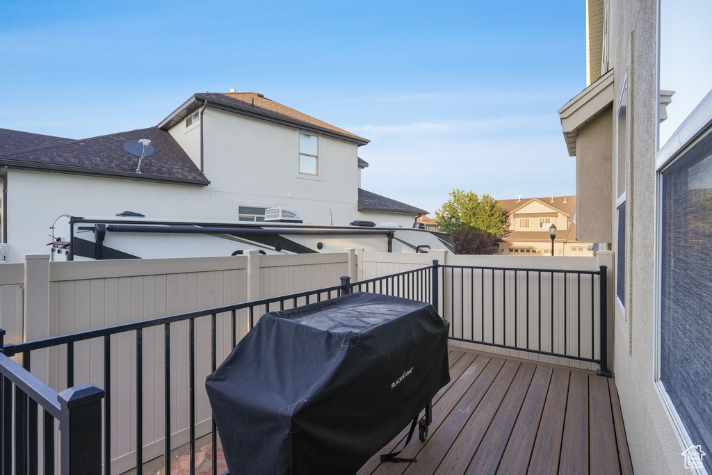 Deck featuring grilling area