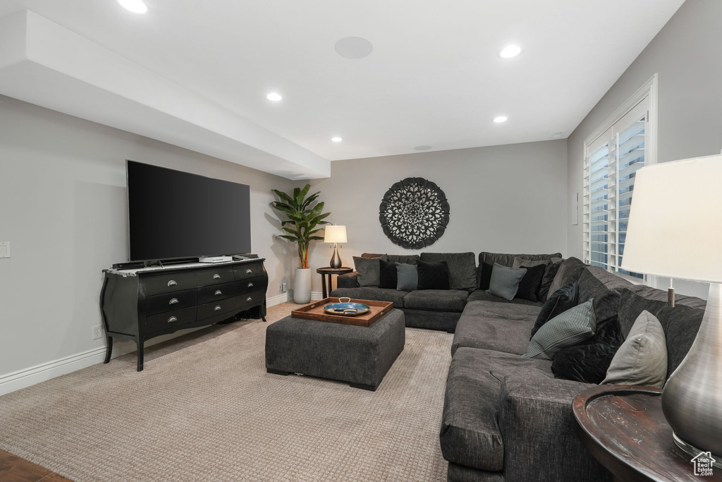 View of carpeted living room