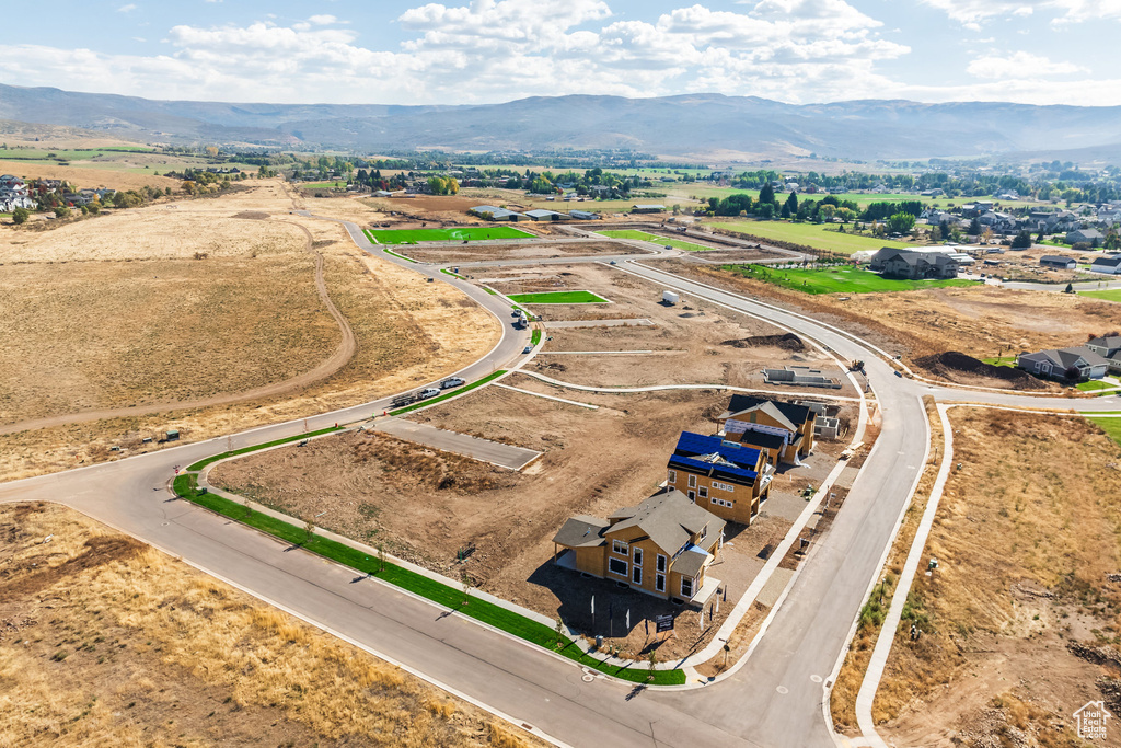 Drone / aerial view with a mountain view