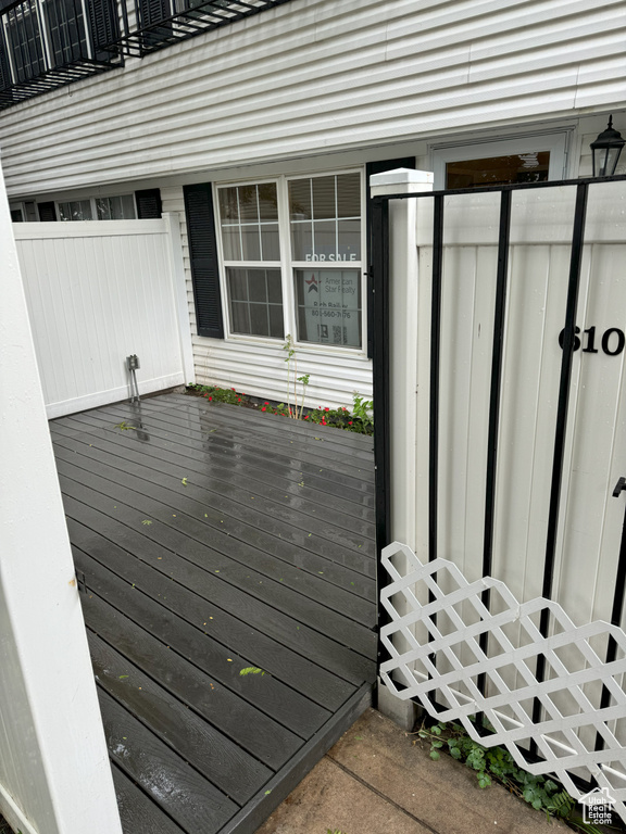 View of wooden deck