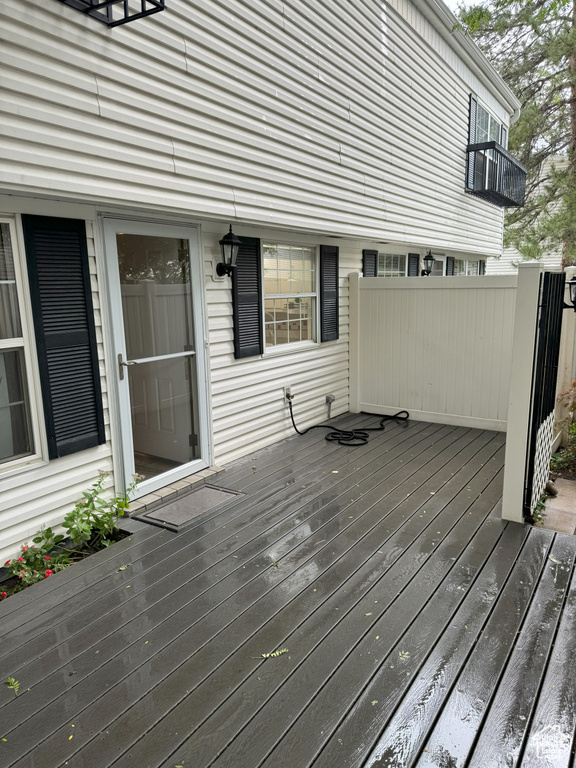 View of wooden deck