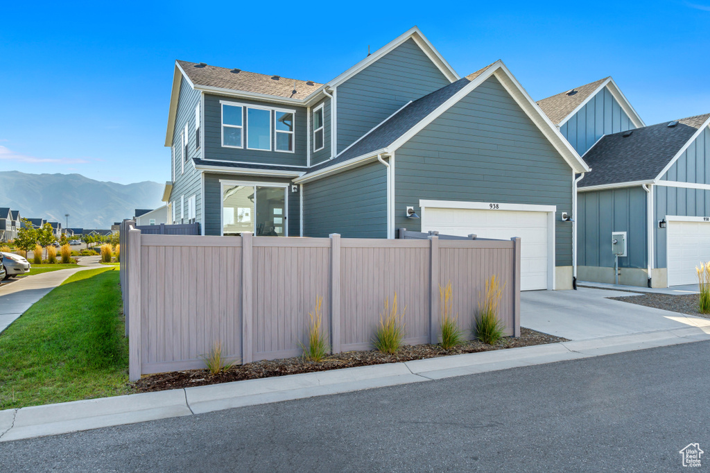 View of front of house with a mountain view