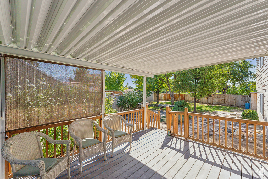 View of wooden deck