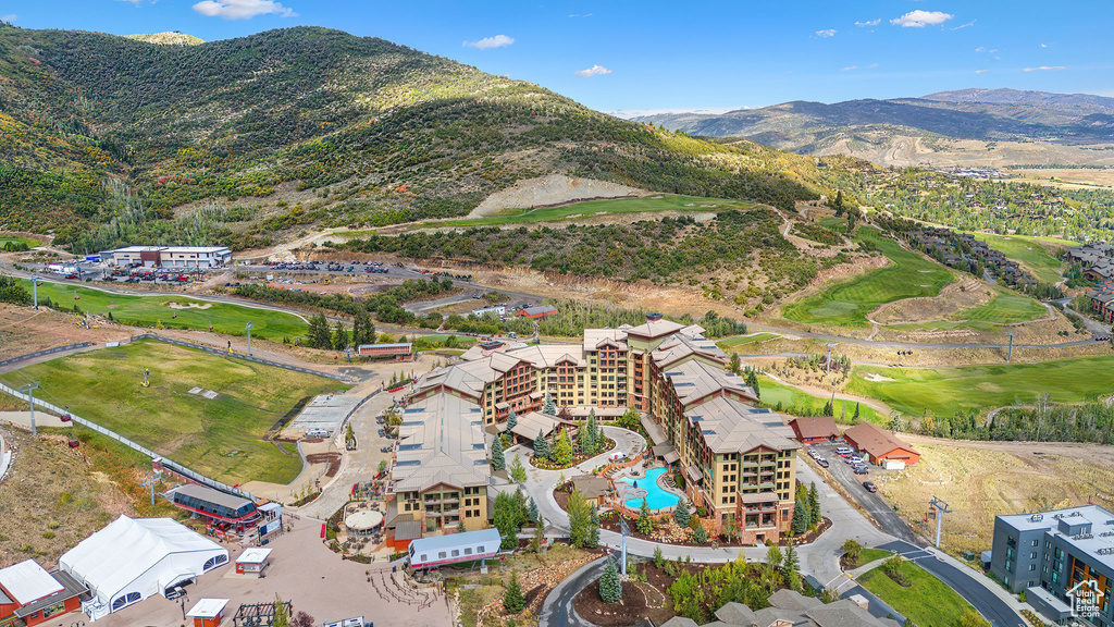 Bird's eye view featuring a mountain view