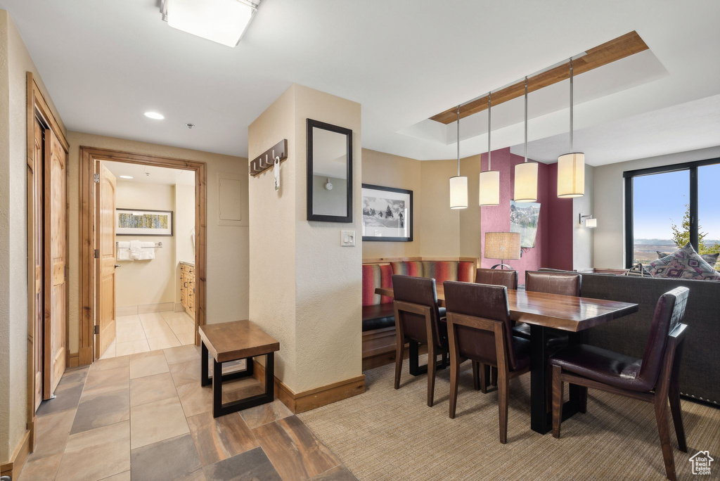 Dining room featuring light wood-type flooring