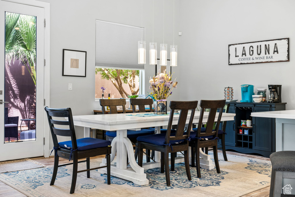 Dining room featuring light wood-type flooring