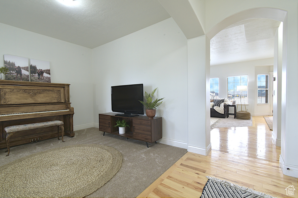 Interior space featuring hardwood / wood-style flooring