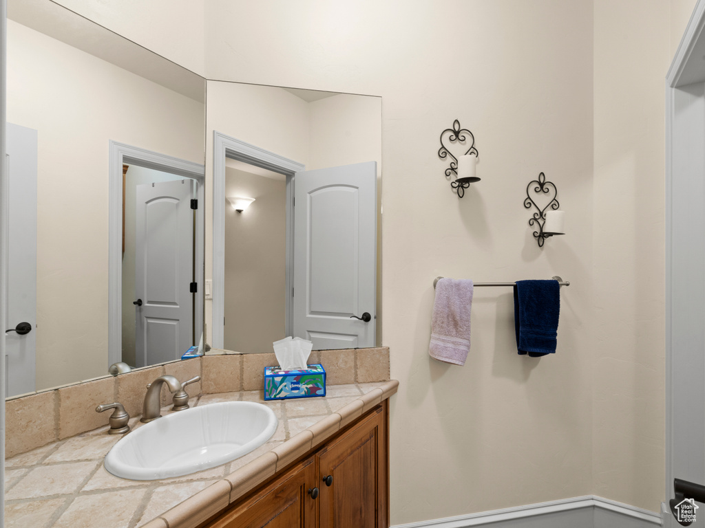 Bathroom featuring vanity