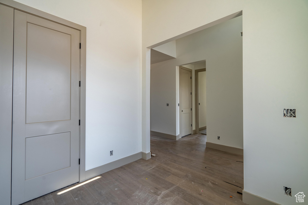 Unfurnished room with wood-type flooring