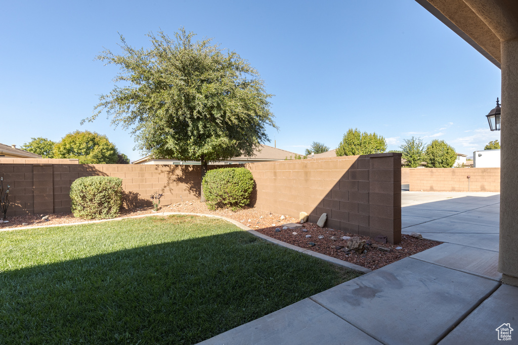 View of yard with a patio