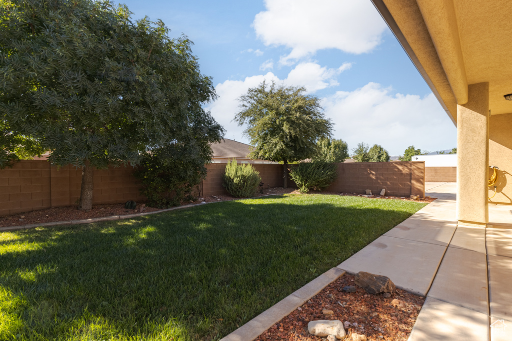 View of yard with a patio