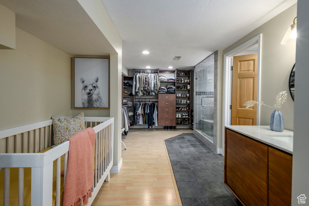 Interior space featuring hardwood / wood-style flooring