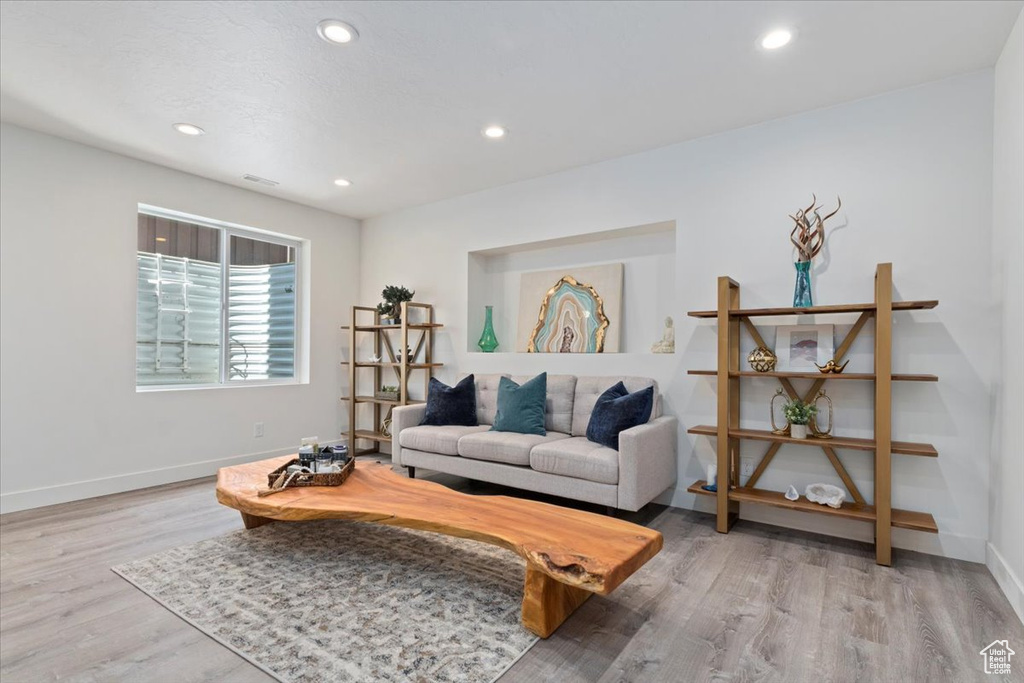 Living room featuring light hardwood / wood-style floors