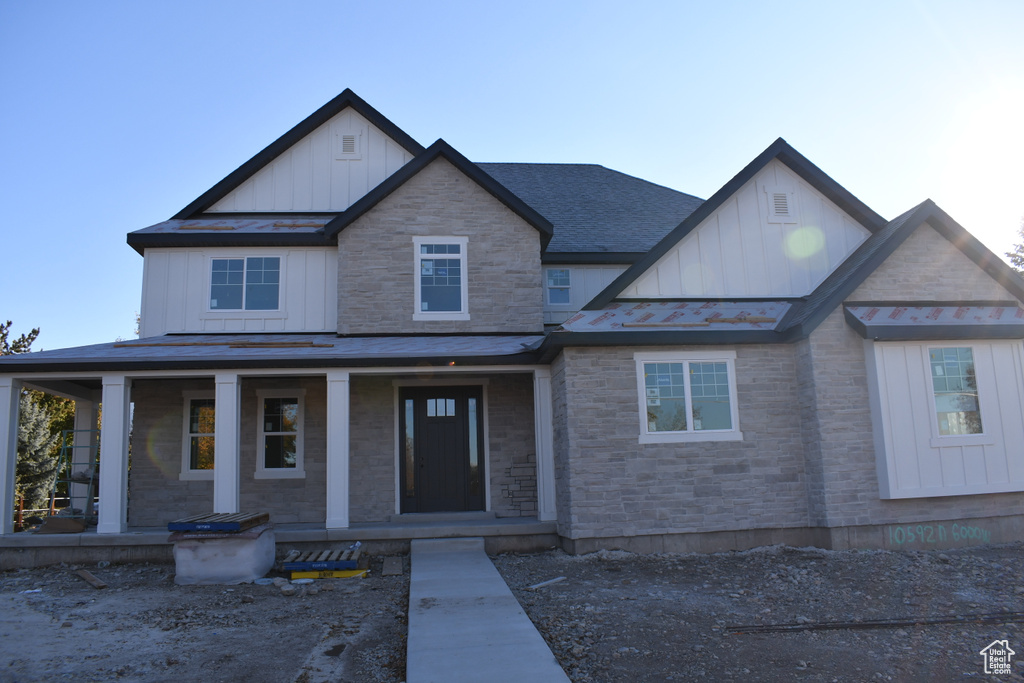 View of front of house with a porch