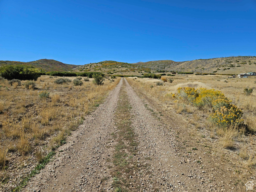 View of road with a mountain view