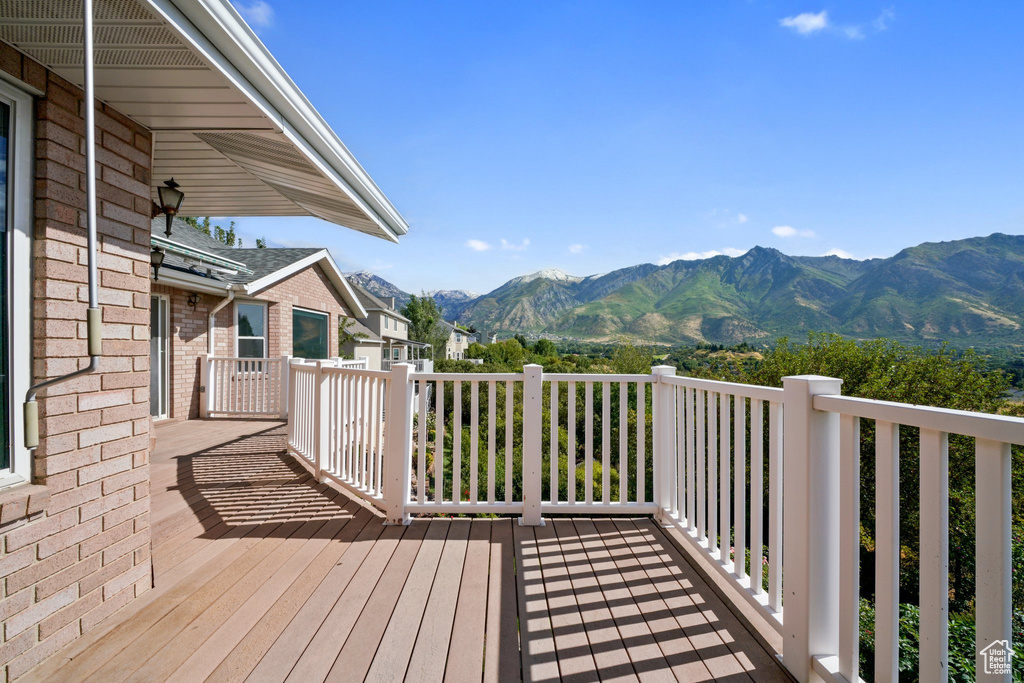 Deck with a mountain view